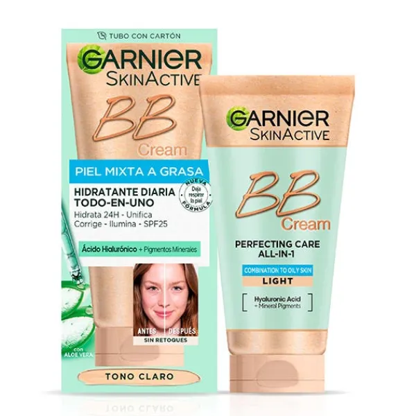 GARNIER Bb Cream|Hidratación<BB Cream Piel Mixta A Grasa SPF20