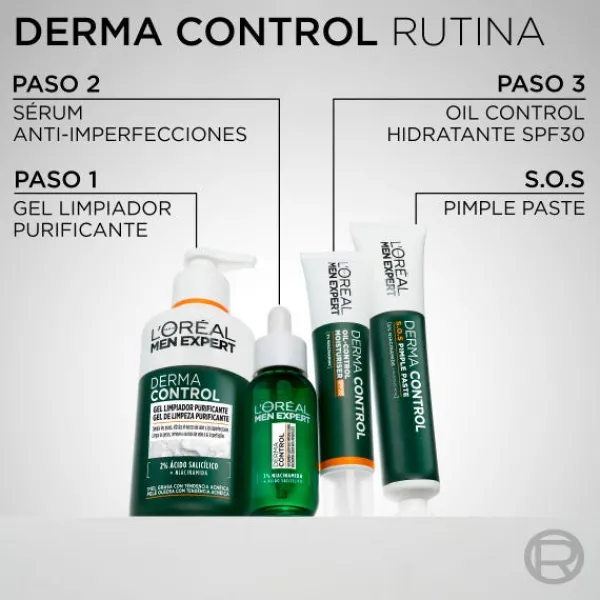L'OREAL MEN EXPERT Hidratantes Faciales<Derma Control Gel Limpiador