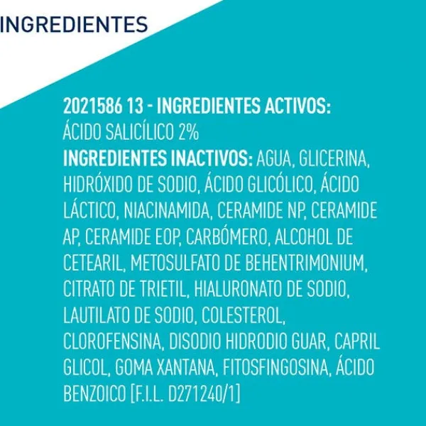 CERAVE Hidratantes Faciales|Ácido Glicólico<Gel Tratamiento Aha + Bha Acné