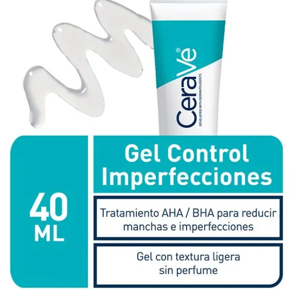 CERAVE Hidratantes Faciales|Ácido Glicólico<Gel Tratamiento Aha + Bha Acné