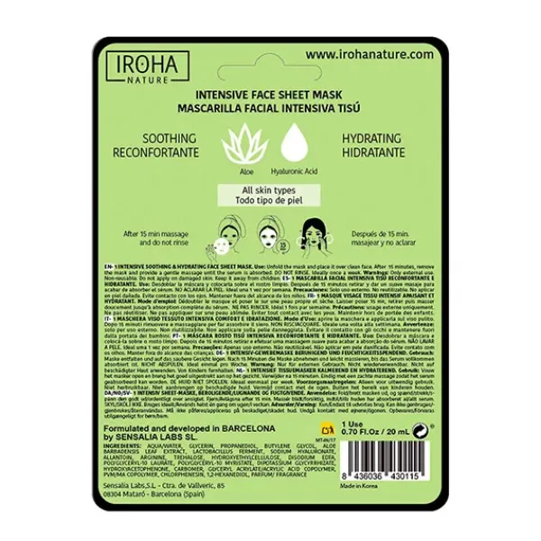 IROHA NATURE Mascarillas|Ácido Hialurónico<Mascarilla Reconfortante E Hidratante