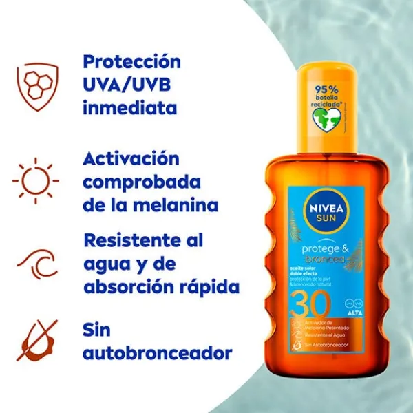 NIVEA Hidratantes Faciales|Corporales<Protege & Broncea Aceite Solar Spf 30